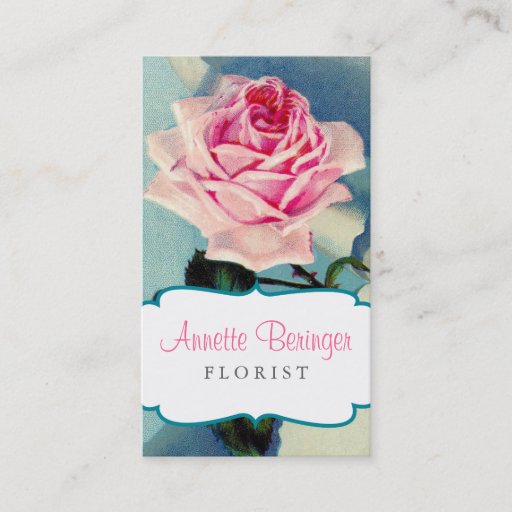 Customizable Vintage Rose Florist Business Card