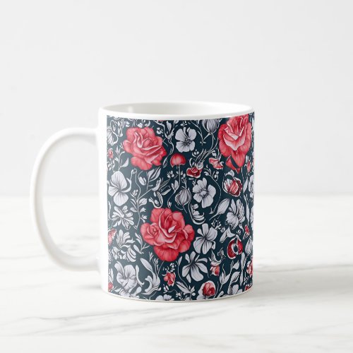 Vintage rose flour coffee mug