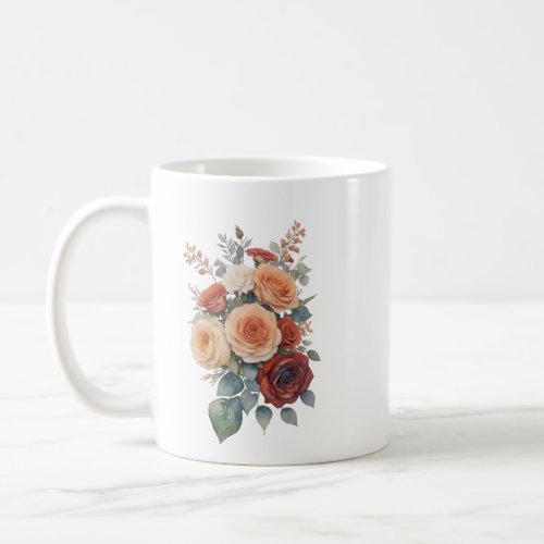 Vintage rose flower  coffee mug