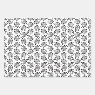 Vintage Rose Flower Floral Pattern CUSTOM COLOR Wrapping Paper Sheets
