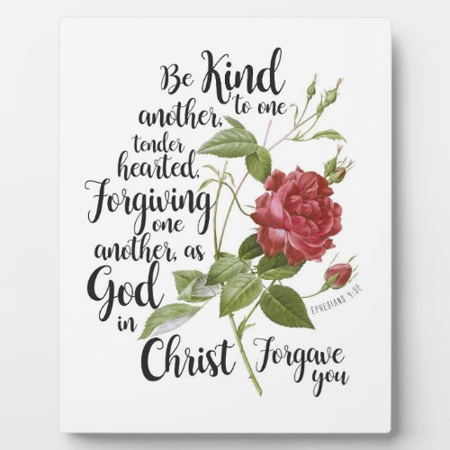 Vintage Rose flower illustrated with bible verse  Plaque