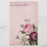 Vintage Rose Journal Paper