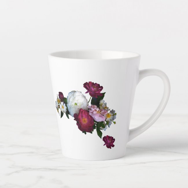 Vintage Rose Flowers Floral Latte Mug
