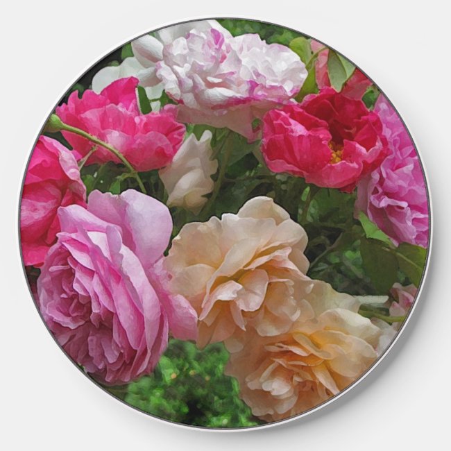 Vintage Rose Flowers Floral Wireless Charger