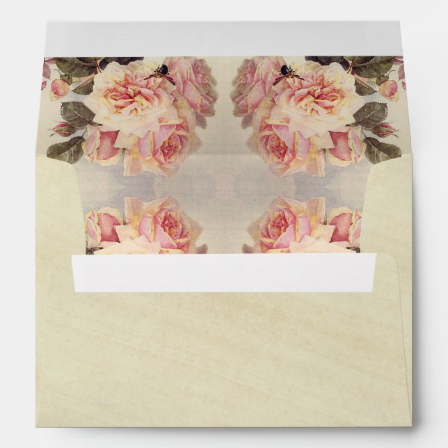 Vintage Rose Flowers Rice Paper Envelope (Back (Bottom))