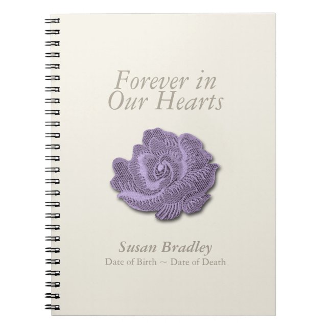 Vintage Rose Forever Memorial Guest Book (Front)