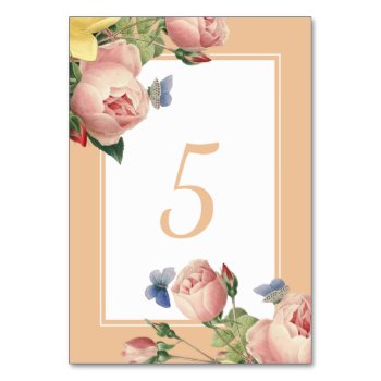 Vintage Rose Garden Birthday Party Table Numbers by BridalSuite at Zazzle