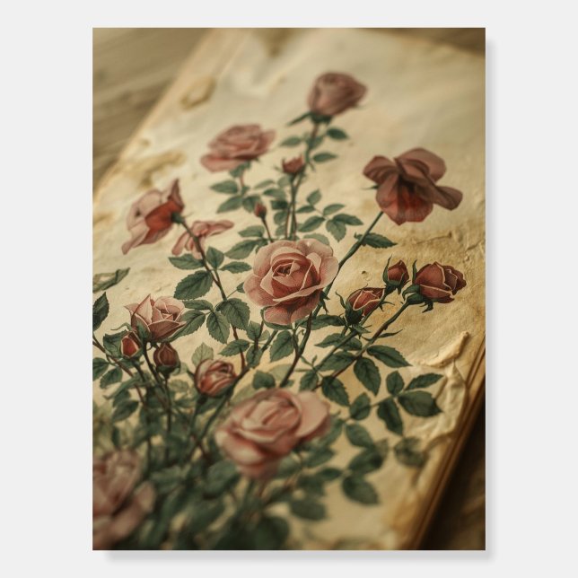 Vintage Rose Garden Botanical Poster (Front)