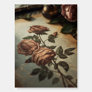 Vintage Rose Garden Botanical Poster