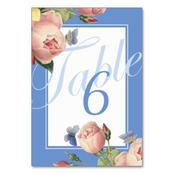 Vintage Rose Garden Party Table Numbers by BridalSuite at Zazzle