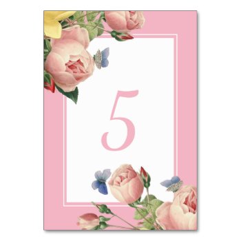 Vintage Rose Garden Party Table Numbers by BridalSuite at Zazzle