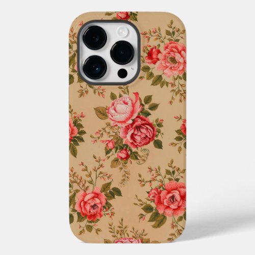 Vintage Rose Garden Pattern Case_Mate iPhone 14 Pro Case