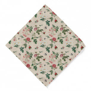 Vintage Rose Garden Pocket Square Bandana