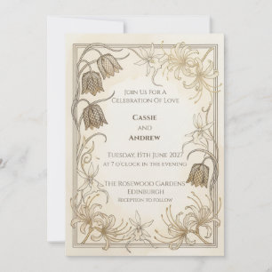 Vintage Rose Garden Wedding Invitation