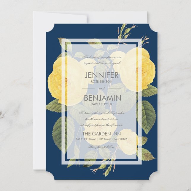 Vintage Rose Garden Wedding Invitation (Front)
