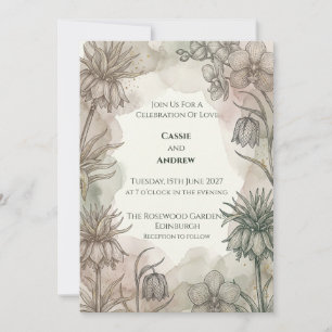 Vintage Rose Garden Wedding Invitation