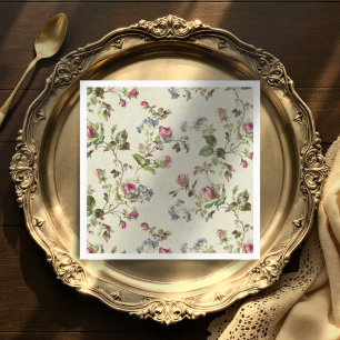 Vintage rose garden wedding napkins 