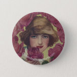 Vintage Rose Girl Button