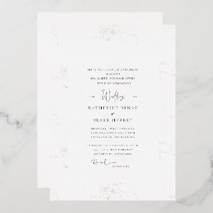 Vintage Rose Gold Both Parents Wedding Foil Invitation