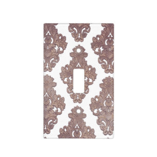 Vintage,Rose gold, damask pattern, template,custom Light Switch Cover