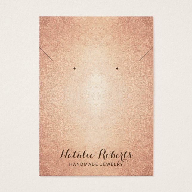 Vintage Rose Gold Jewelry Earring Necklace Display (Front)