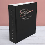 Vintage Rose Gold Scissors Hair Stylist Client<br><div class="desc">Vintage Rose Gold Scissors Hair Stylist Client 3 ring binder. This elegant modern trendy business design features vintage scissors on a solid black background. Perfect for a hair stylist,  seamstress,  or salon owner.</div>