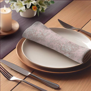 Vintage rose gold toile de jouy printed cloth napkin