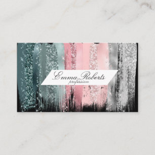 Vintage rose gray green clipart, brush strokes business card