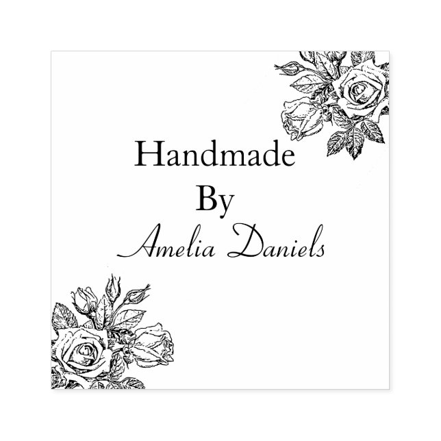 Vintage Rose Handmade by   Rubber Stamp (Imprint)