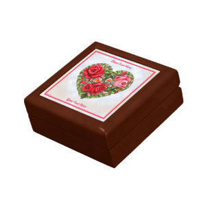 Vintage Rose Heart  Gift Box