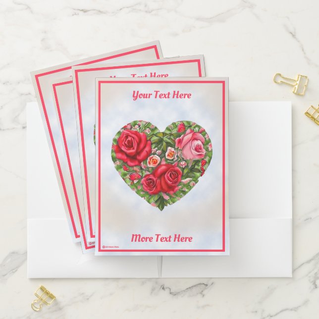 Vintage Rose Heart Pocket Folder (In Situ)