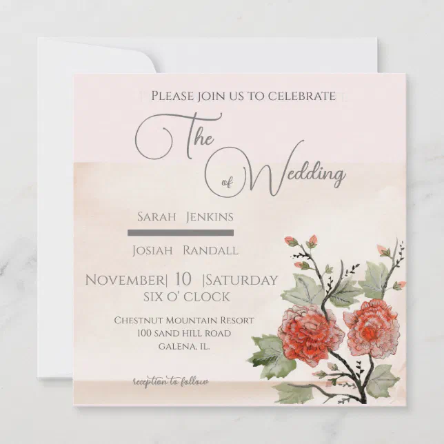 Invit Rose VIntage Rose Invitation | Zazzle
