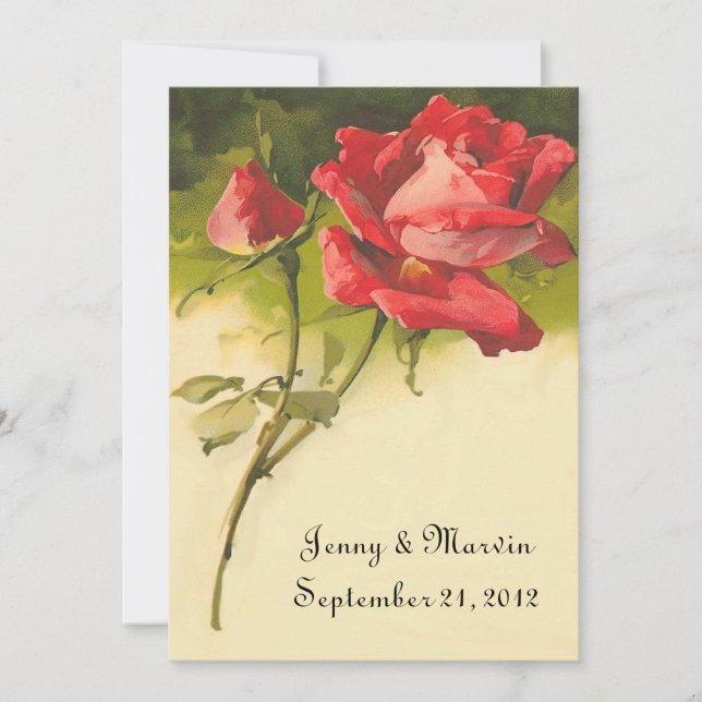 Vintage Rose Invitation (Front)