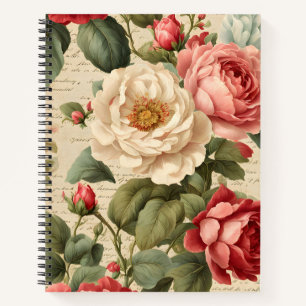 Vintage Rose Junk Journal Page notebook