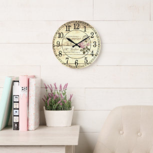 Vintage rose large clock