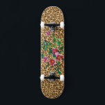 Vintage Rose - leopard print Skateboard Deck<br><div class="desc">Original watercolor painting with leopard detail</div>