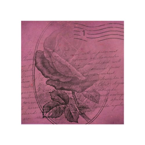 Vintage Rose Letter Background _ Pink Wood Wall Art