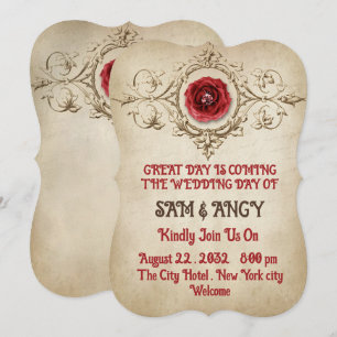 Vintage Rose Medieval Elegant Wedding invitation