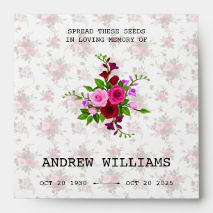 Vintage Rose Memorial Seed Envelope