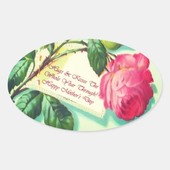 Vintage Rose Message Mother's Day Sticker by Vintage_Gifts at Zazzle