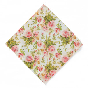 Vintage Rose Modern Popular Floral Bandana