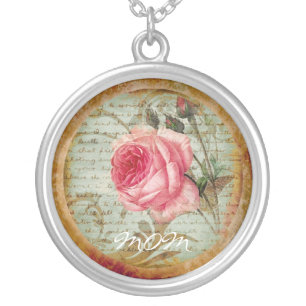 Vintage Rose 'Mom' Necklace