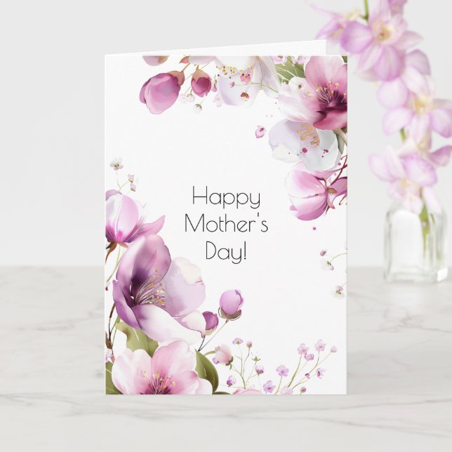 Vintage Rose Mother's Day Card (Orchid)