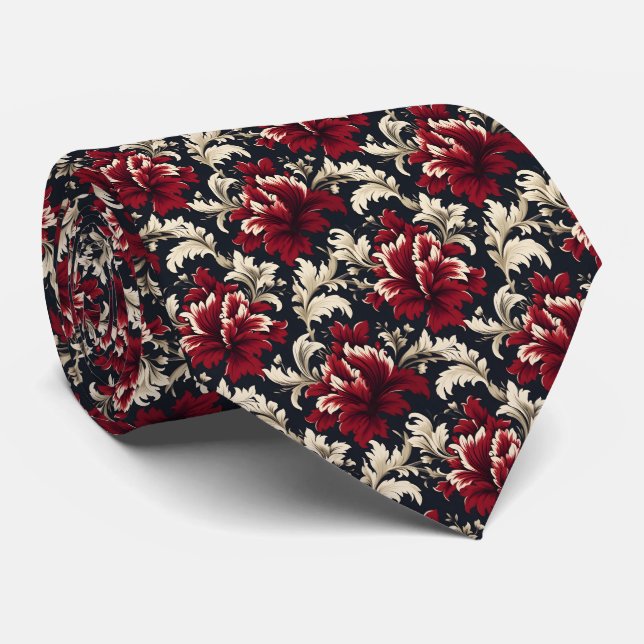 Vintage Rose Neck Tie (Rolled)