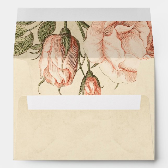 vintage rose old envelopes for wedding invitations (Back (Bottom))