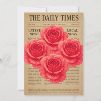 Vintage Rose on Antique Paper Invitation