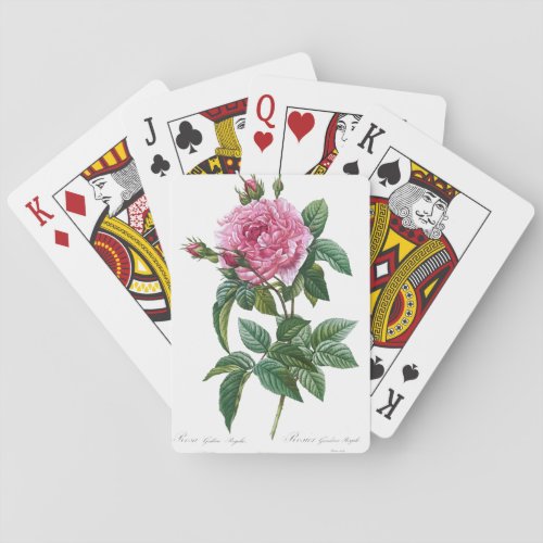 Vintage Rose Ornament Illustration Poker Cards