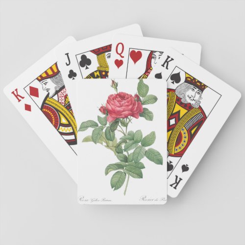 Vintage Rose Ornament Illustration Poker Cards