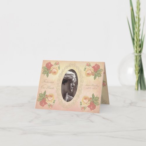 Vintage Rose Oval Photo Frame Sympathy Thank You N