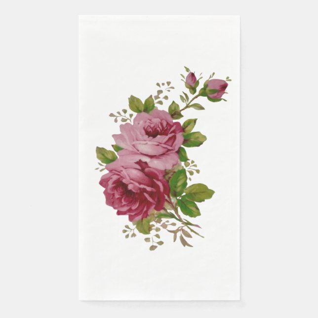 Vintage Rose  Paper Guest Towels (Front)